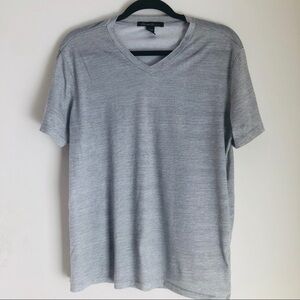 Kenneth Cole Gray/White Basic Tee Medium Womens